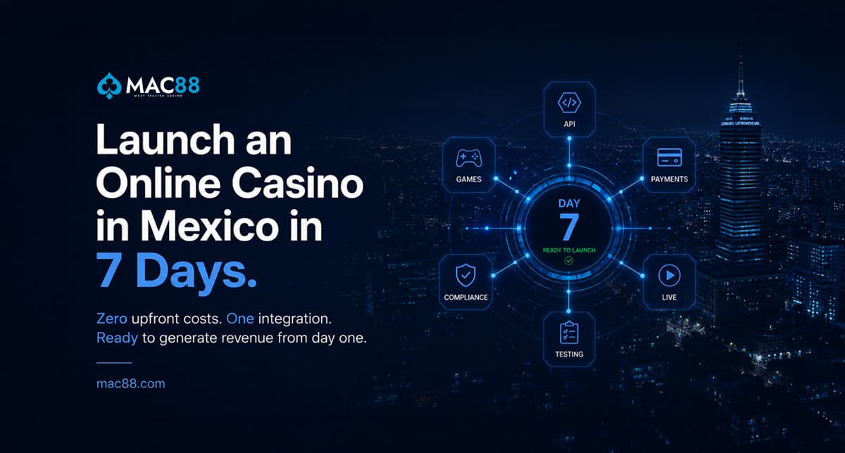 MAC88 ayuda a los operadores a lanzarcasinos online en México en tan solo 7días