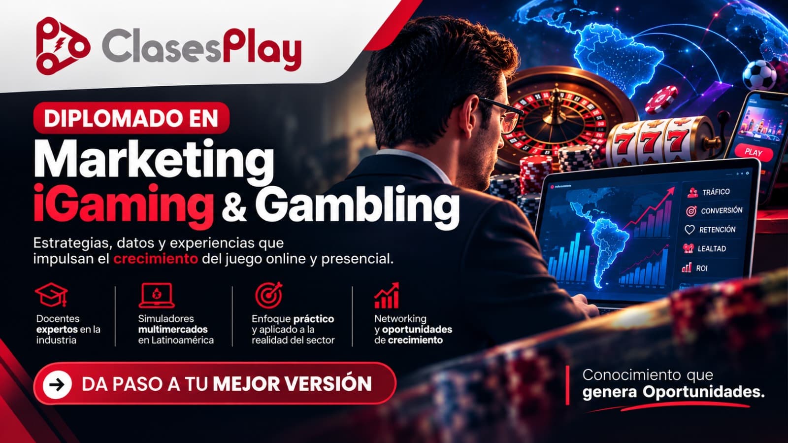 Clases Play impulsa la formación estratégica en la industria del juego con el Diplomado en Marketing iGaming & Gambling.